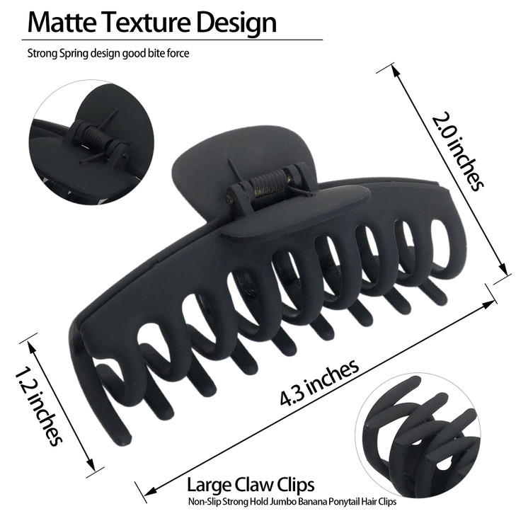 OWIIZI Hair Clip, Large Claw Clips for Thick Hair, Non-Slip Cute Flower Matte Big Hair Clips, Strong Hold Barrette Jumbo Hair Clips for Women, 6 Piec