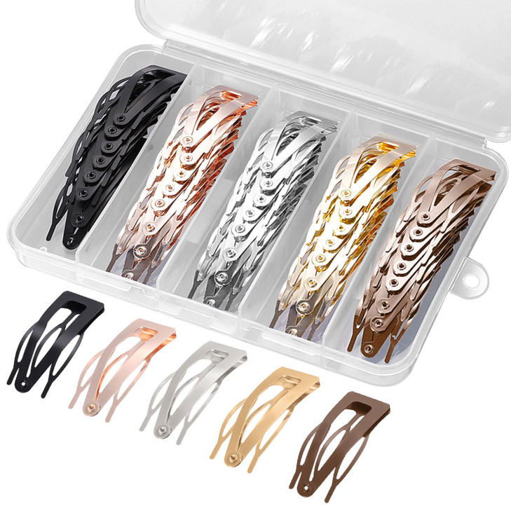 40Pcs Metal Snap Hair Clips, Hair Barrettes for Women Girls Thin Fine Short Hair Accessories (5 Colors)
