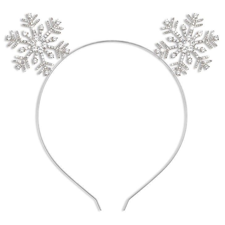 HSWE Christmas Headbands Xmas Rhinestone Snowflake Hairbands Crystal Merry Christmas Crown Hair Hoop Reindeer Antlers Tiara Headpiece Holiday Party D