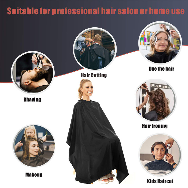 izzycka Nylon Barber Cape 64"x56" Waterproof Salon Large Hair Cutting Cape Haircut for Men with Adjustable Snap Closure Color Capes Professional Styl