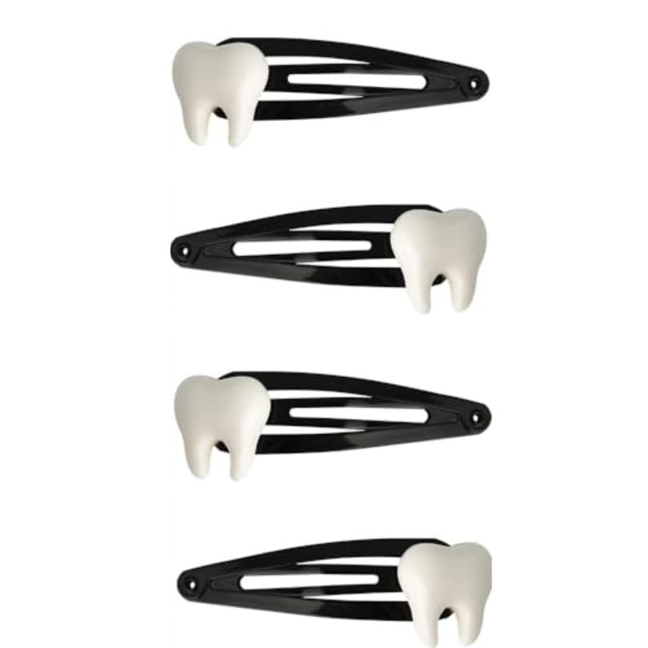 Tooth Shaped Hair Clips Goth Gothic Halloween Hair Accessories for Women Teeth Bone Y2K Snap Clips Barrettes Halloween Party Costumes Accessories for