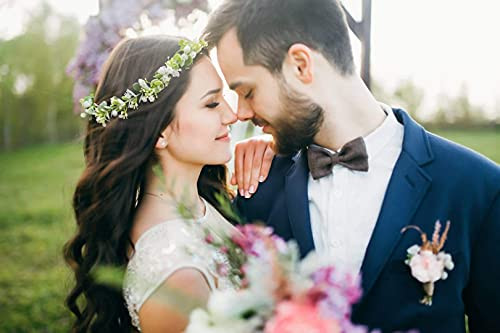 Uongeod Flower Crown Boho Flower Wreath Artificial Floral Crown Bridal Headpiece Greenery for Wedding Ceremony Party Festival