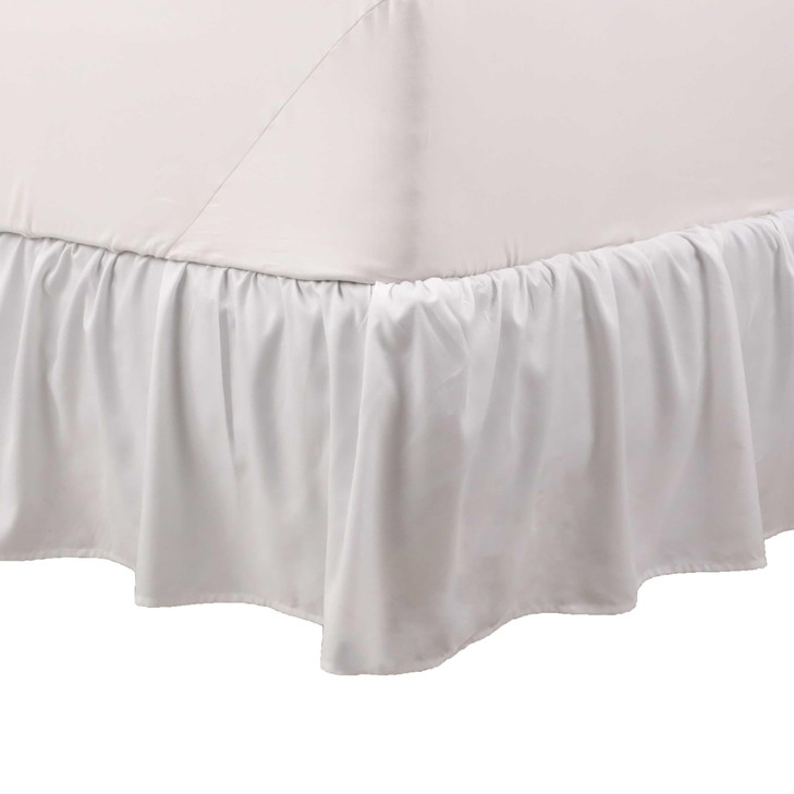 Martex Twin Ruffle Bed Skirt | Easy Fit Bed Skirts | Microfiber Bed Skirt | 15 Inch Drop | Hotel Quality Bedskirt | White