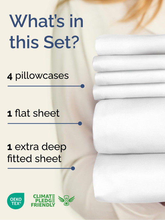 Extra Deep King Sheet Set - 6 Piece Breathable and Cooling Sheets - Hotel Luxury Bedding for Women, Men, Kids & Teens - Easy & Secure Fit - Soft, Wri