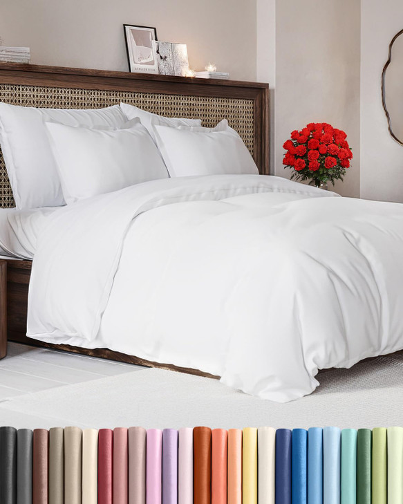 White Duvet Cover King Size - Extra Soft King Size Duvet Cover - Lightweight, Comfy, Cozy & Breathable - Easy Care & Fade Free with Zipper Closures &