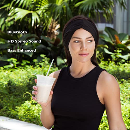 Mixiba Bluetooth Headband Headphones for Women, Wireless Headband Headphones for Yoga, Running, Work, Sport, Over Ear, HD Stereo, 11H Playtime, Noise