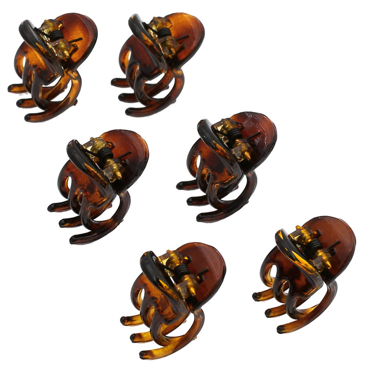 Camila Paris CP2374 French Hair Clip for Women, Set of 6 Extra Small Tortoise Shell Girls Hair Claw Clip Fashion Styling Hair Accessories for Women,