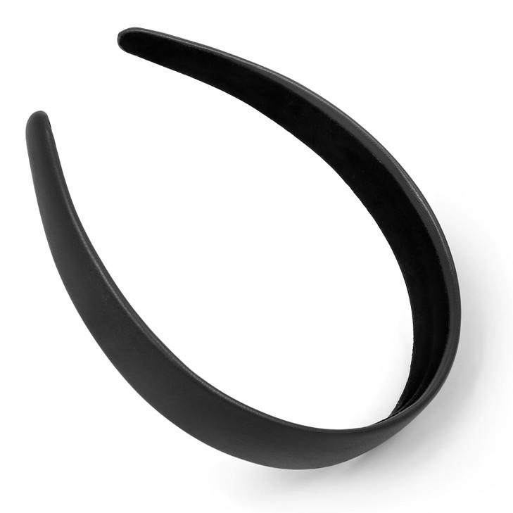 Huachi Black Headbands for Women Black Hairband Faux Leather Headband for Women and Girls Plastic Hard Head Band Solid Colors 1 Inch Thin Hair Bands