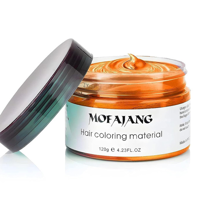 Temporary Hair Color Wax Orange 4.23 oz-Instant Hairstyle Cream Hair Pomades Hairstyle Wax for Party Cosplay Easy Cleaning