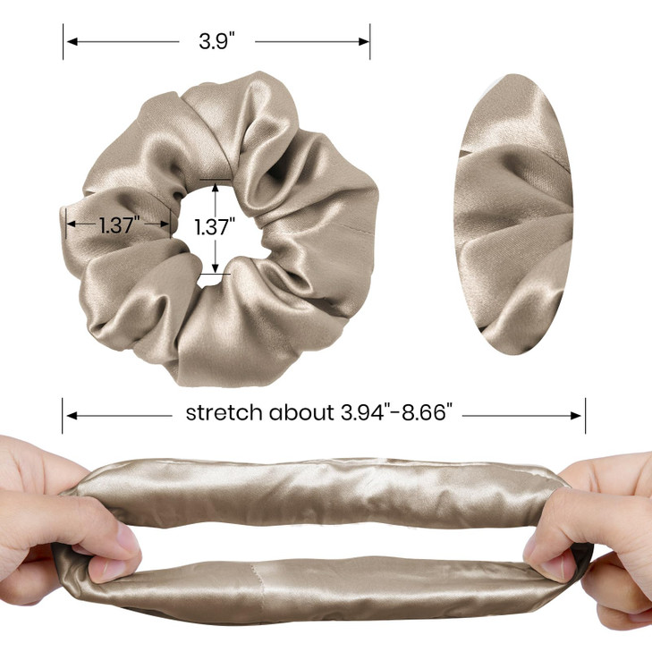 LILYSILK Silk Scrunchies for Frizz & Breakage Prevention - Mulberry Silk Ponytail Holders, Elastic Hair Ties, 5Pcs, Random Color