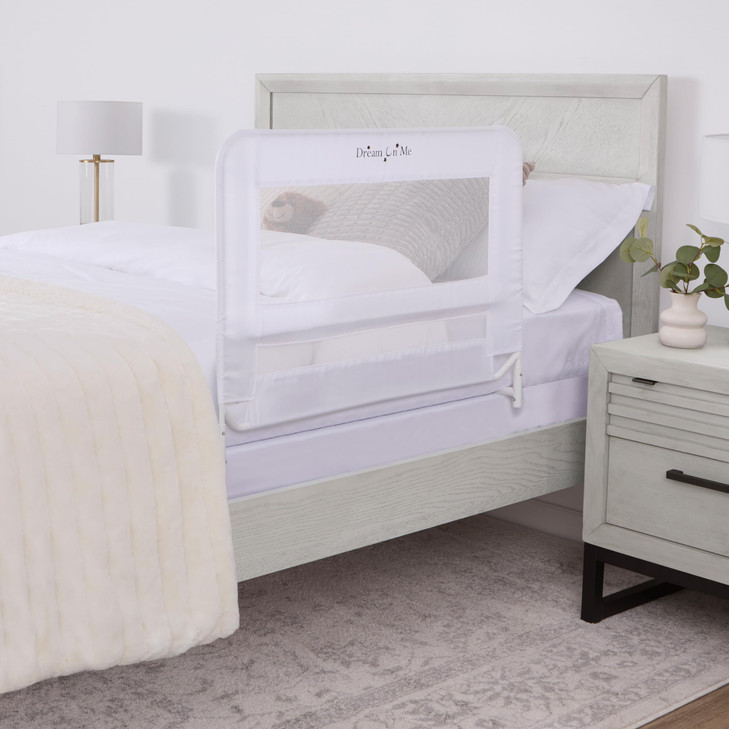 Dream On Me Lightweight Mesh Security Adjustable Bed Rail for Toddler, Breathable Mesh Fabric, Suitable for All Types Of Beds, Reinforced Anchor Syst