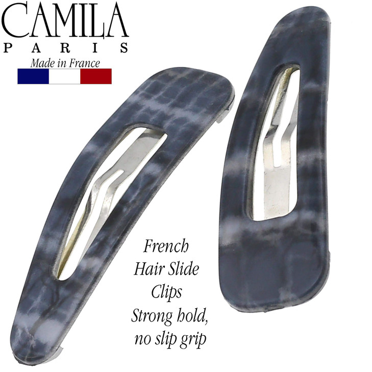 Camila Paris CP3094 French Hair Barrettes Clips, Snap Hair Slides Clic Clac for Women, Styling Girls Side Slide-in Metal Snap Pin Hair Accessories fo