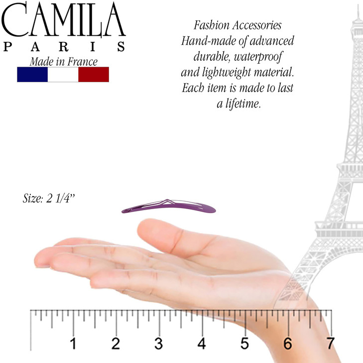 Camila Paris CP1330A French Hair Barrettes Clips, Snap Hair Slides Clic Clac for Women, Styling Girls Side Slide-in Metal Snap Pin Hair Accessories f