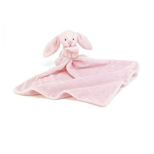 Jellycat Bashful Pink Bunny Soother, 13.5 - Security Blanket & Lovey for Babies - Baby Gift