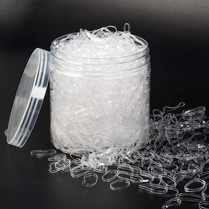 AHIER 2000PCS Clear Elastic Hair Bands, 2mm in Width and 30mm in Length Hair Ties, Disposable Hair Holders, Ideal for Long or Short Hair, Daily Haird