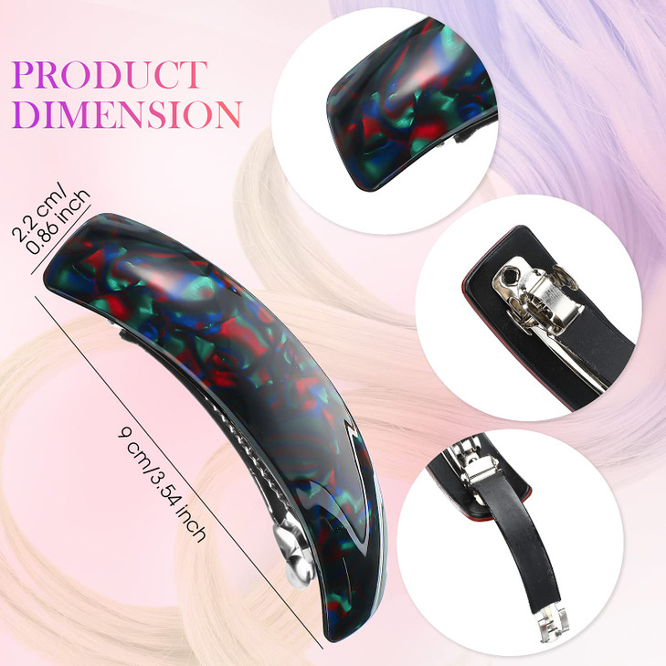 WILLBOND 6 Pcs Hair Barrettes for Women Large Barrettes Hair French Clips Pin Retro Clasp for Mom Gifts Women Accessories, 6 Colors(Multicolor,Vibran