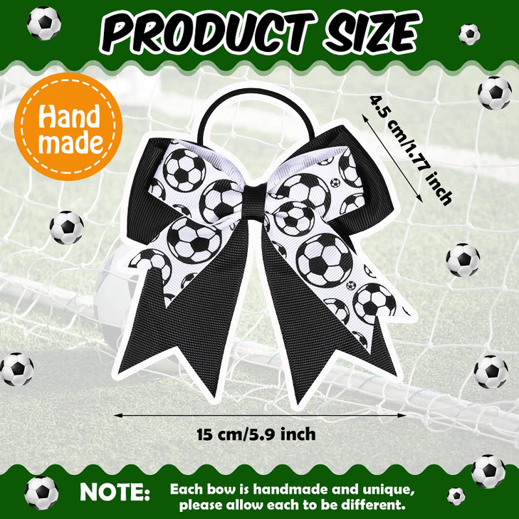 WILLBOND 20 Pieces Soccer Hair Ties Elastic Soccer Ball Hair Accessories for Girl Women Player School Team Football Birthday Party (Black, White)