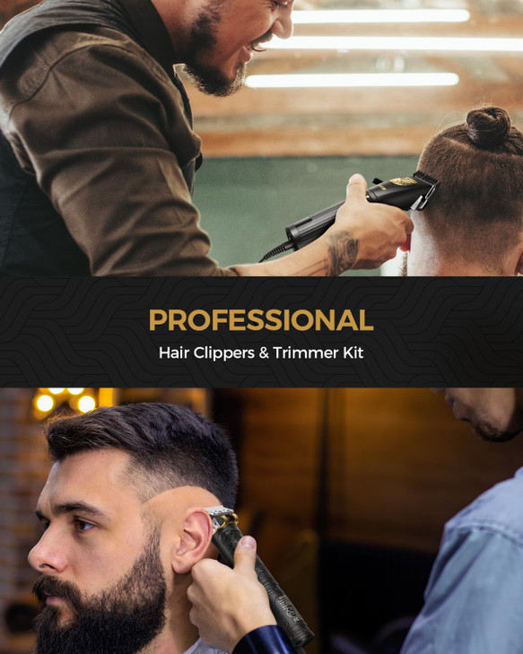 GLAKER Hair Clippers for Men,Professional Mens Hair Clippers Cordless Clippers for Hair Cutting,Precision Trimmer Kit Zero Gap Trimmer with LED Displ