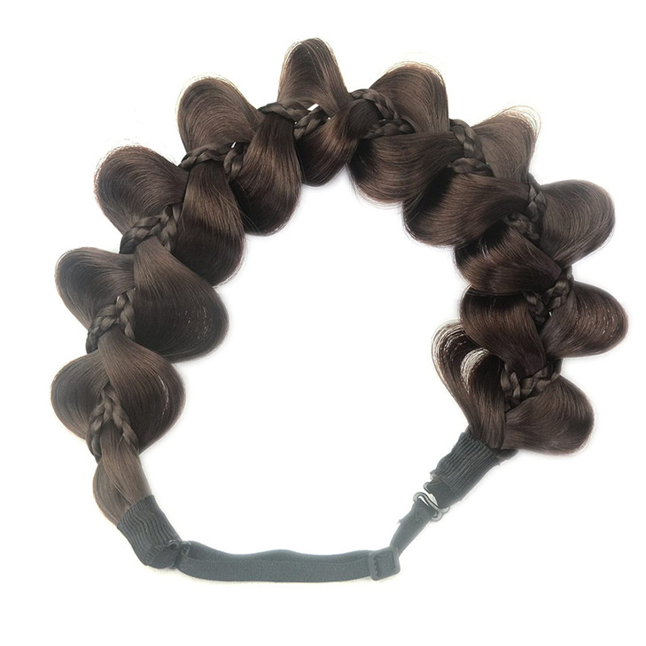 DIGUAN Kinky Synthetic Hair Braided Headband Wide Hairpiece Women Girl Beauty accessory (8-Chocolate)