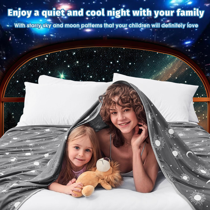 inhand Cooling Blanket Queen Size (90"x90") - Cooling Blankets for Hot Sleepers - Q-Max >0.45 Decorative Lightweight Breathable Summer Cold Blankets