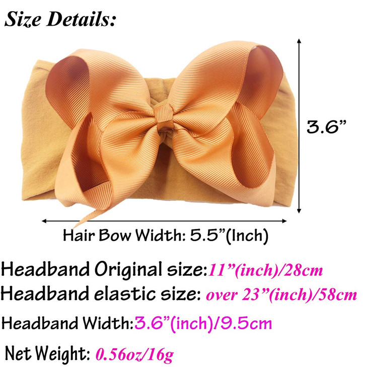 CÉLLOT 16 Colors Baby Bow Wide Turban Headbands Girls Big 6 inches Hair Bows Head Wraps Newborn Infants Toddlers Hairbands