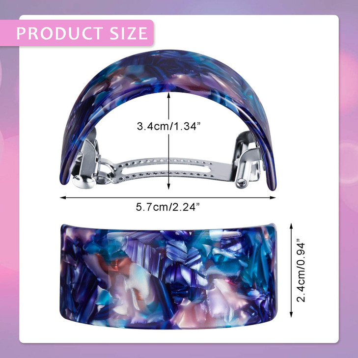 6 Pieces Elegant Hair Accessories for Women, Girls, and Ladies: Rectangle and Semi-Circle Barrettes, Tortoise Shell Clips with Automatic Snap Closure