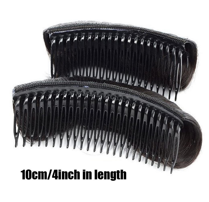 3Pcs Women's Hair Volume Bump Inserts - False Hair Clips, Combs & Fluffy Pads for DIY Hairstyles - Light Brown