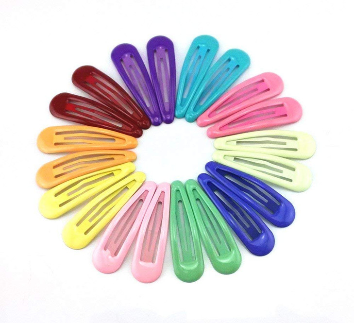 yueton 10 Pairs Colorful Assorted Color Glossy Snap Prong Clips Bendy Hair Barrettes for Ladies Hair Bows hair accessories Hair Clips for women