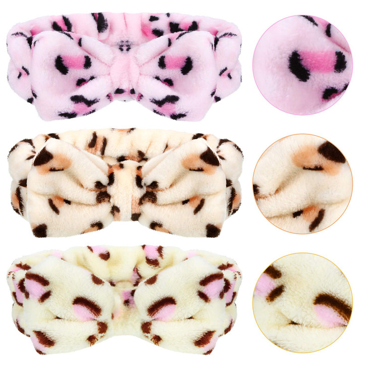 Hicarer 3 Pcs Towel Headbands for Women Headband for Washing Face Facial Hair Band Skincare Microfiber Bowtie Headband Makeup Terry Cloth Headbands S