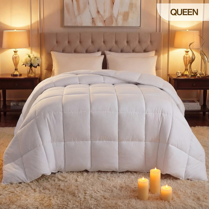 Utopia Bedding Comforter Duvet Insert, Quilted Comforter with Corner Tabs, Box Stitched Down Alternative Comforters Queen Size (White)