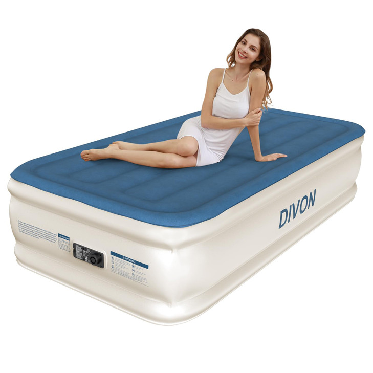 DIVON Air Mattress Queen with Built in Pump,15''High Inflatable Mattress,Quick Blow Up Mattress in 3 Mins,Upgraded Air Bed for Home, Guests & Camping