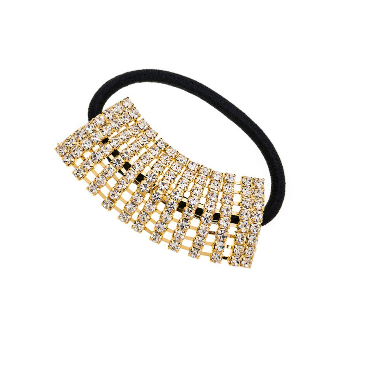 Xiwstar Hairband, Fashion Bling Crystal Rhinestone Hair Ties for Women Girls (Gold, 1 Count)