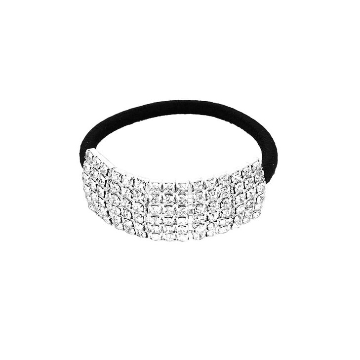 Xiwstar Hairband, Fashion Bling Crystal Rhinestone Hair Ties for Women Girls (Silver, 1 Count Pack of 1)