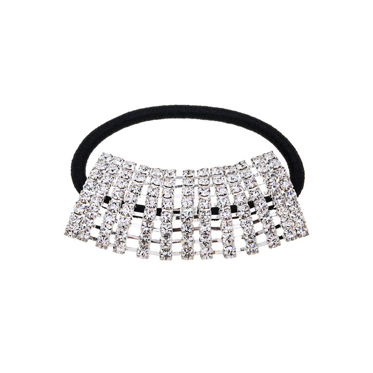 Xiwstar 2pcs Elastic Hair Bands Silver/Gold Rhinestone Crystal Hair Scrunchies Ropes Ponytail Holder Hair Ties Accessories for Women Girls