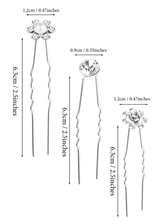 EBOOT 40 Pack Bridal Wedding Hair Pins Rhinestone Hair Clips Accessories for Women and Girls (Style B)