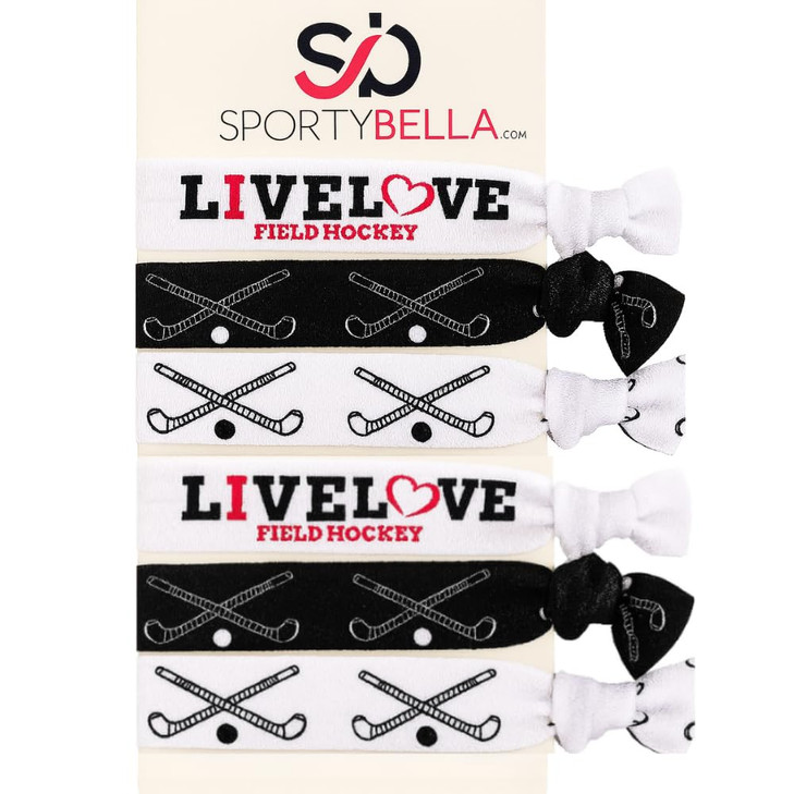 Field Hockey Hair Accessories, Field Hockey Hair Ties, No Crease Field Hockey Hair Elastics Set, Gift for Girl Field Hockey PlayersHockey Hair Access