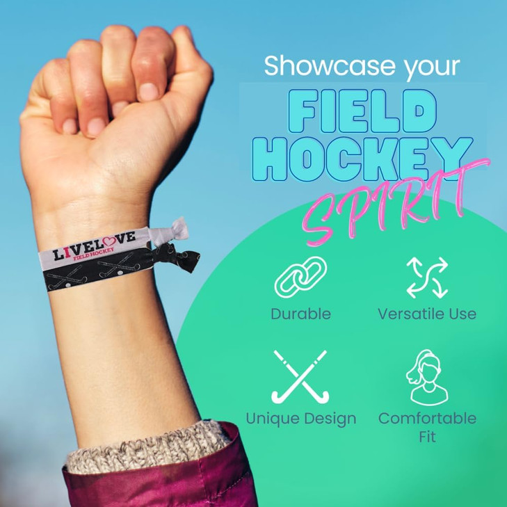 Field Hockey Hair Accessories, Field Hockey Hair Ties, No Crease Field Hockey Hair Elastics Set, Gift for Girl Field Hockey PlayersHockey Hair Access