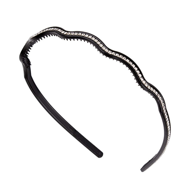 Suoirblss 6 PCS Fashion Rhinestone Hard Headbands Narrow Headband Headwear With Teeth Hair Hoop Head Band Hair Band for Women Lady Girls (A#)