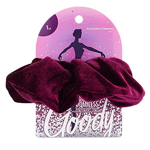 Goody Holiday Ball XL Velvet Scrunchies, 3 Ct, Purple, Ouchless Comfortable Hold, Create Easy Hairstyles & Keep Your Hair Secured, Styling Accessorie