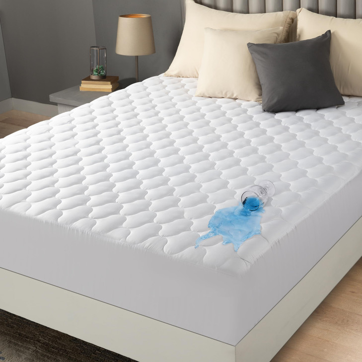 Utopia Bedding Waterproof Mattress Protector, Queen Mattress Pad, Noiseless Quilted Fitted Cover with Deep Pocket Stretches up to 16 Inches (White)