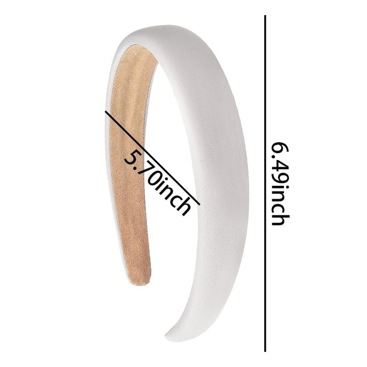 Padded Grey Headband for Women - Wide Non-Slip Fabric Hairband, Thick Sponge Hoop Hair Accessory for Girls