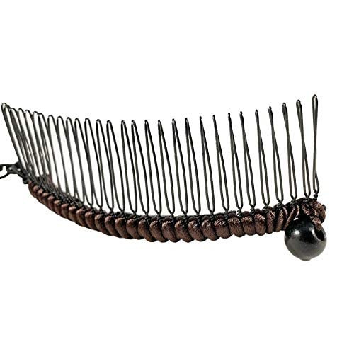 Hairzing Clip | Stretchy Banana Clips for Women - Snug & Comfortable Hair Holder for Thick, Thin and Curly Styles - All Day Hold (Medium, Brown)