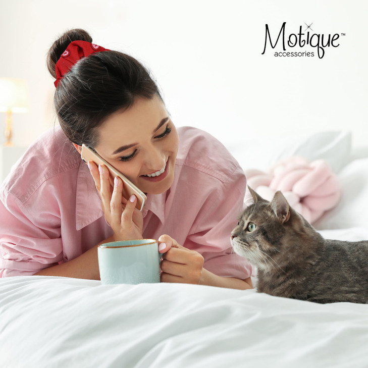 Bandana Scrunchies Cotton Hair Bobble - Set of 2 (Red)