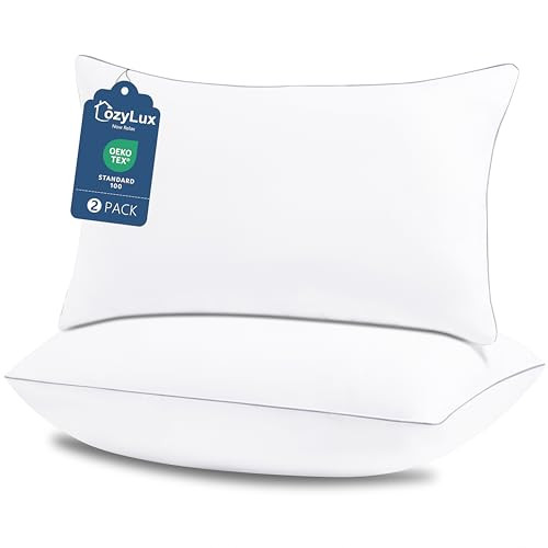 CozyLux Pillows Queen Size Set of 2, Hotel Quality Bed Pillows for Sleeping 2 Pack, Cooling Pillows for Side Back and Stomach Sleepers, Down Alternat