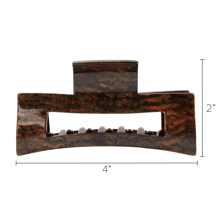 France Luxe Large Cutout Rectangle Claw Clip - Mojave