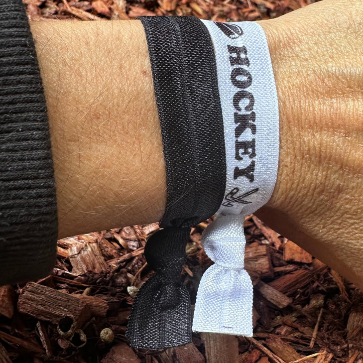 Ice Hockey Hair Accessories, Girls Hockey Hair Ties, Hockey Gift, No Crease Hockey Hair Elastics Set, Gift for Girl Hockey Players, Team Gifts, 5pc S