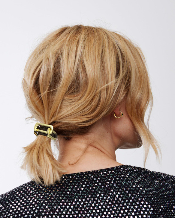 Hair Ties No Damage, Elastic Bracelet Hair tie for Thick Hair - Gold Ponytail Holders - Handmade Cute Hair Accessories, Brown