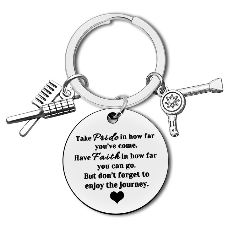 Hairdresser Stylist Graduation Cosmetology Gifts - Inspirational Barber Jewelry Gift Keychain - Christmas Birthday Gift