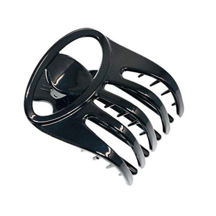 Parcelona French Curvy Oval Paw Medium 3 Cellulose Acetate Side Slide In Jaw Hair Claw Clips for Women and Girls (Black)