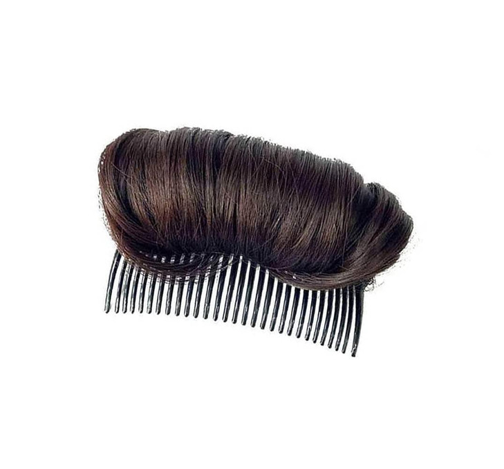 1Pc Womens Hair Bun Invisible False Hair Clip Bump It Up Volume Base Fluffy Princess Hair Pad Insert Tool Accessories (Dark Brown)